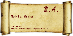 Makis Anna névjegykártya